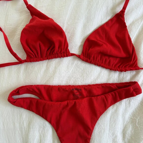 MIKOH Red Bikini Set Size Small - Picture 1 of 4